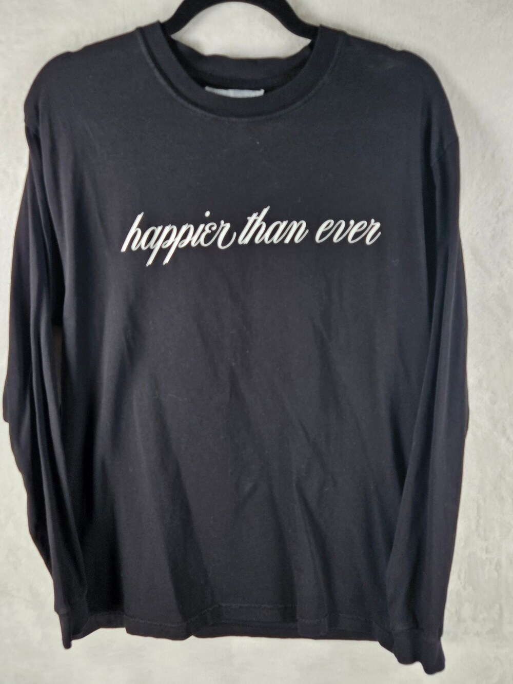 Billie Eilish Long Sleeve T-Shirt Happier Than Ever Black Size Medium